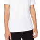 Camisa polo masculina com logotipo metálico A|X Armani Exchange, branca, tamanho médio