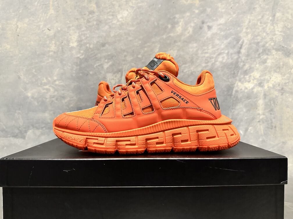 Tênis Versace Trigreca Masculino com Cadarço Laranja Tamanho 8