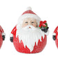 Frosted Round Santa Figure with Bird and Pine Accent (Set of 6)