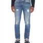 Calça Jeans Masculina AX Armani Exchange Slim Fit Stretch Destroyed Azul Tamanho 30X32