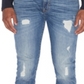 Calça Jeans Masculina AX Armani Exchange Slim Fit Stretch Destroyed Azul Tamanho 30X32