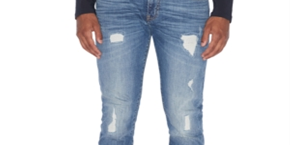 Calça Jeans Masculina AX Armani Exchange Slim Fit Stretch Destroyed Azul Tamanho 30X32