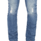 Calça Jeans Masculina AX Armani Exchange Slim Fit Stretch Destroyed Azul Tamanho 30X32
