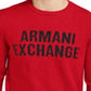 Suéter masculino com logotipo AX Armani Exchange vermelho tamanho grande