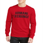 Suéter masculino com logotipo AX Armani Exchange vermelho tamanho grande