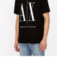 Camiseta masculina A|X Armani Exchange Icon Logo Cotton Graphic, preta, tamanho pequeno