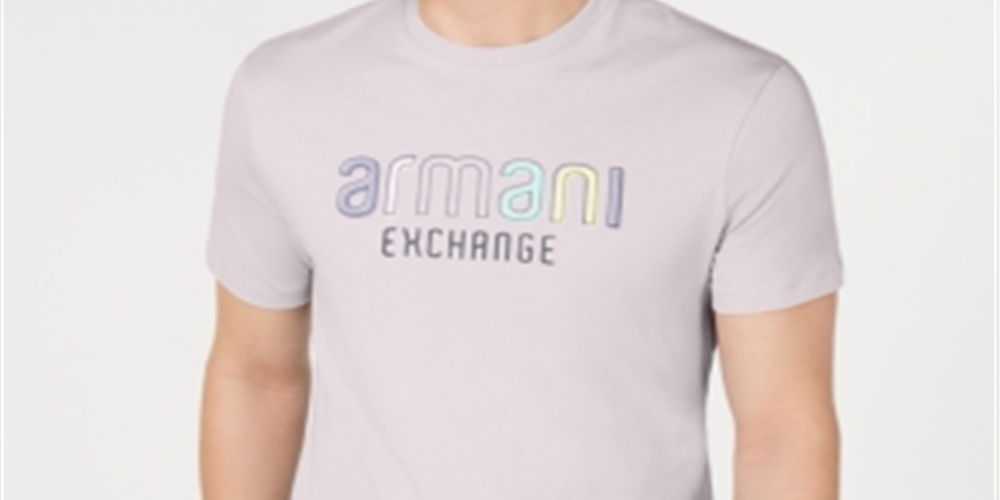 Camiseta masculina com estampa de logotipo A|X Armani Exchange rosa tamanho grande
