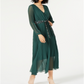 Vestido longo plissado com cinto Marella feminino, verde, tamanho 6
