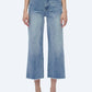Bayeas - High Rise Wide Leg Denim Jeans With Raw Hem