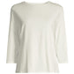 Top Max Mara Feminino Weekend com Decote Canoa e Manga 3/4, Branco, Tamanho Médio
