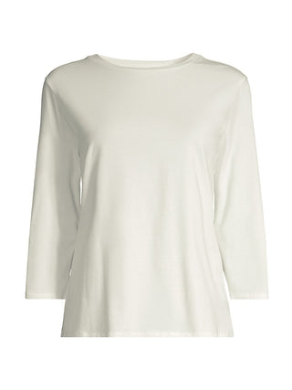 Top Max Mara Feminino Weekend com Decote Canoa e Manga 3/4, Branco, Tamanho Médio