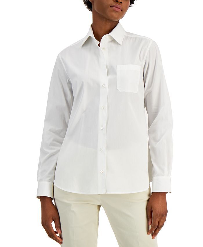 Camisa de algodão com botões Arpa Weekend Max Mara feminina, branca, tamanho 4