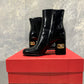 Bota Valentino Garavani feminina Heritage Vlogo preta tamanho 7