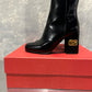 Bota Valentino Garavani feminina Heritage Vlogo preta tamanho 7