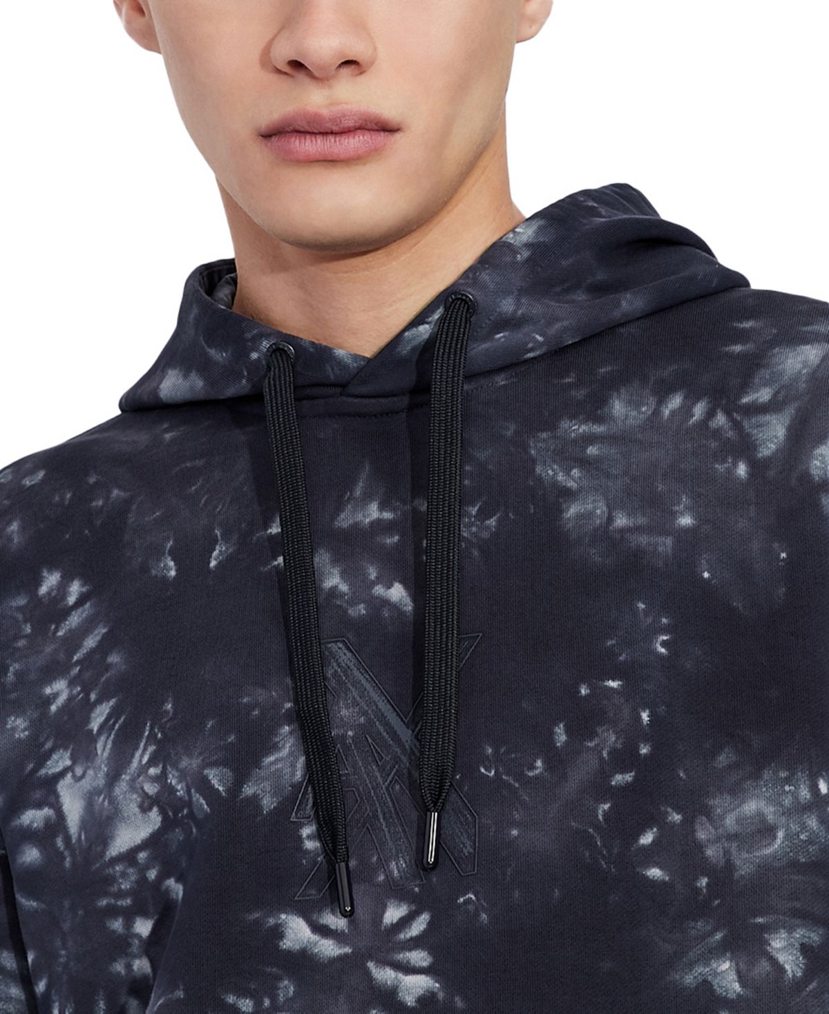 Moletom com capuz masculino Armani Exchange Tie Dye azul tamanho pequeno
