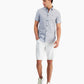 Camisa xadrez floral masculina A|X Armani Exchange Camp, tamanho extragrande, azul