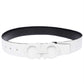 Cinto de couro reversível com fivela dupla Gancini Salvatore Ferragamo masculino, branco, tamanho 38
