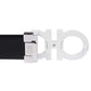 Cinto de couro reversível com fivela dupla Gancini Salvatore Ferragamo masculino, branco, tamanho 38