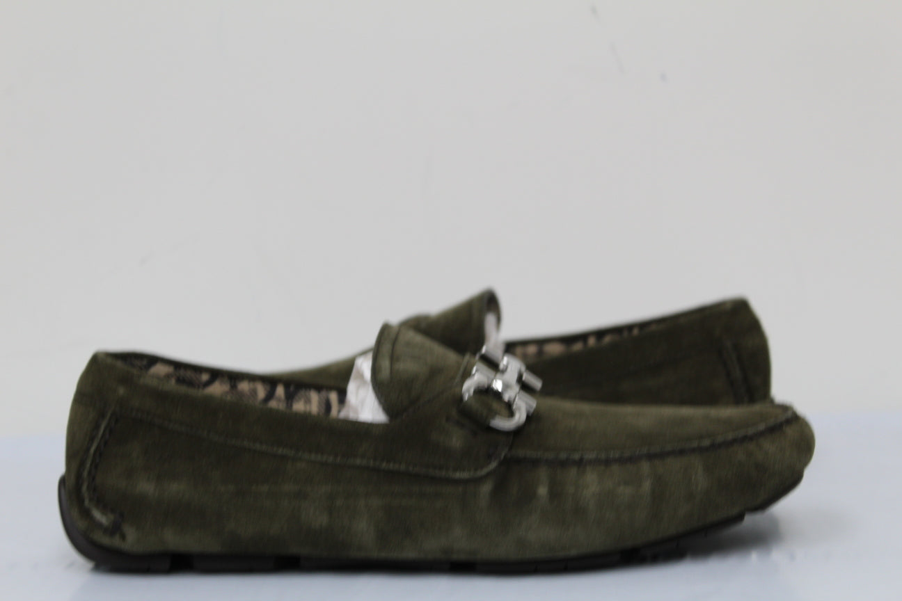 Salvatore Ferragamo Moc Toe Drivers Masculino Marrom Tamanho 10,5 E