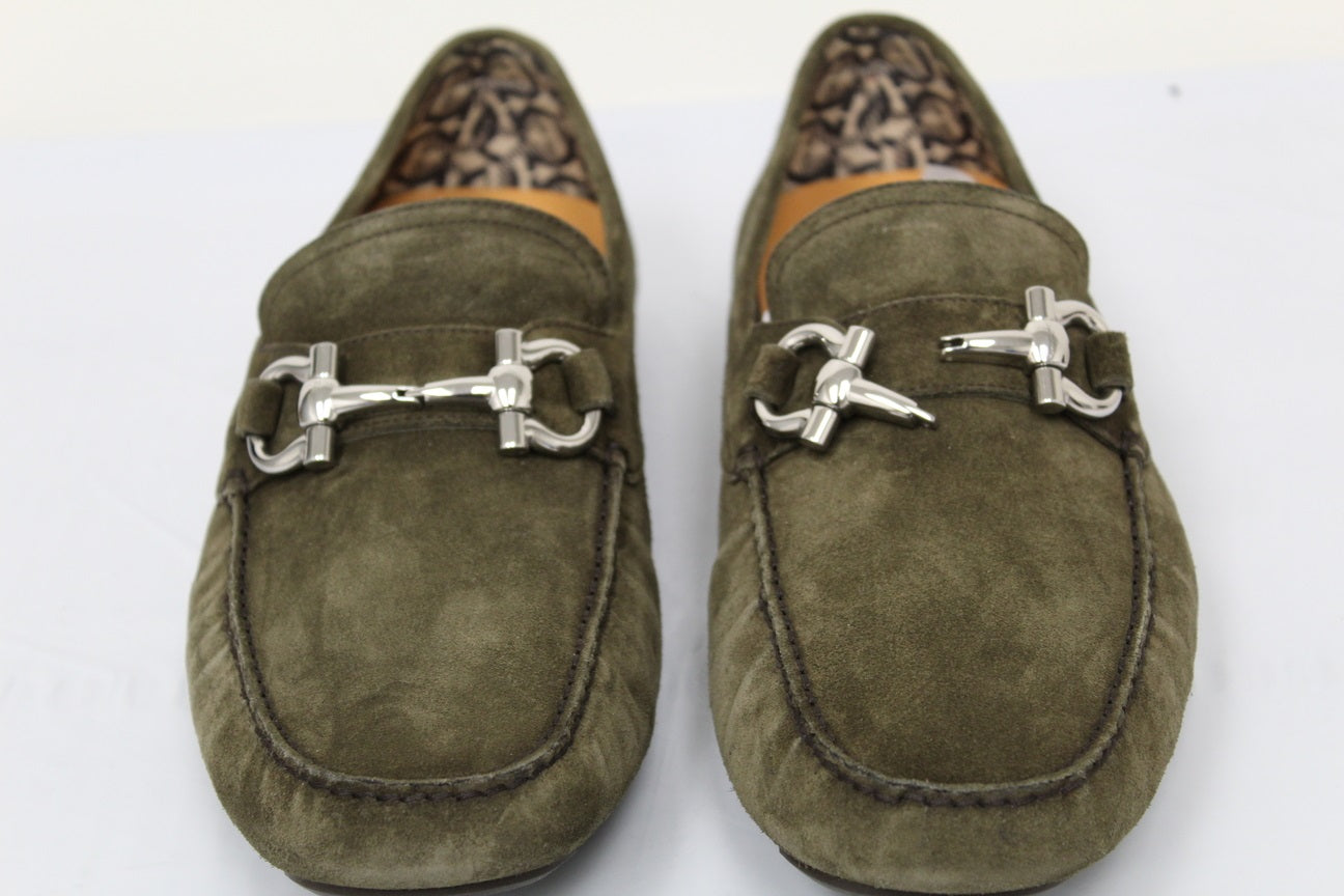 Salvatore Ferragamo Moc Toe Drivers Masculino Marrom Tamanho 10,5 E