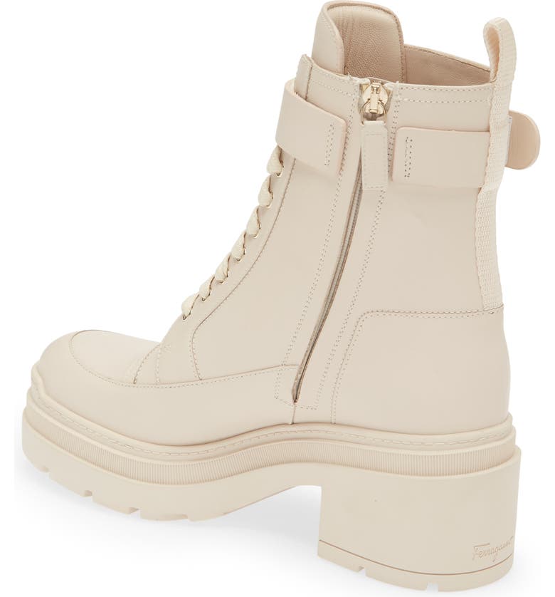 Bota de combate feminina Lober da Salvatore Ferragamo, marrom, tamanho 8 C