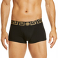 Calções de banho de cintura baixa Versace First Men's Line, pretos, tamanho 7