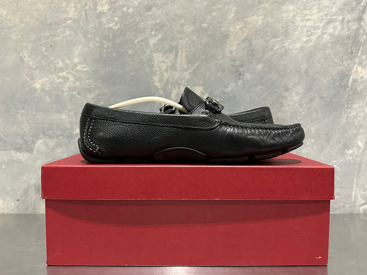 Mocassim Parigi Bit Driving Masculino Salvatore Ferragamo Preto Tamanho 9