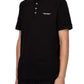 Camisa polo masculina AX Armani Exchange Milano New York Logo, preta, tamanho médio