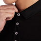 Camisa polo masculina AX Armani Exchange Milano New York Logo, preta, tamanho médio