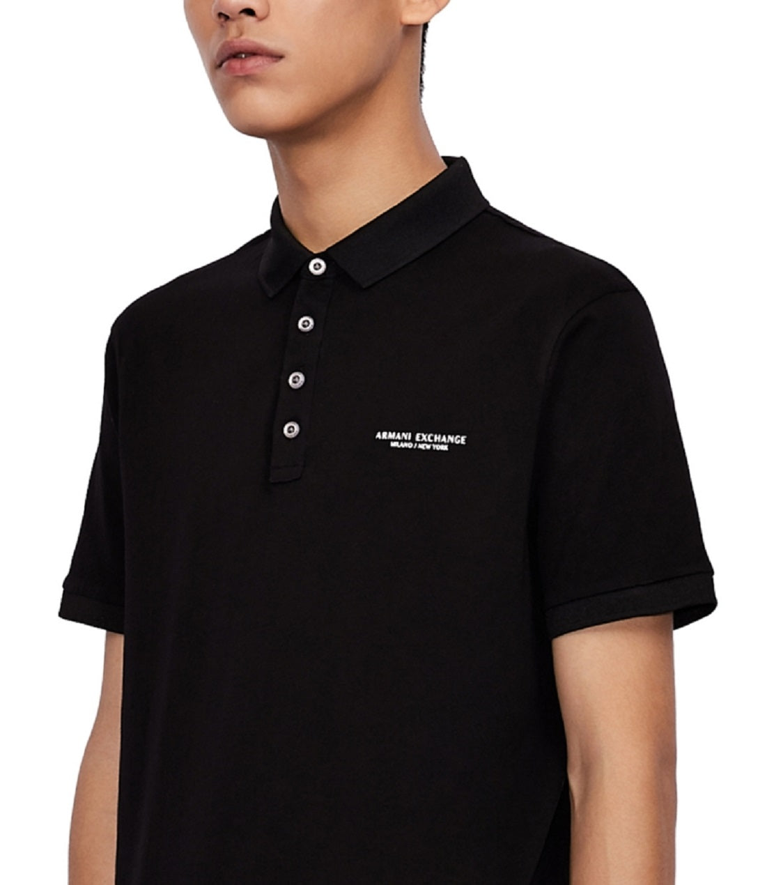 A|X Armani Exchange Milano New York Logo Polo Masculino Preto Tamanho XX-Grande