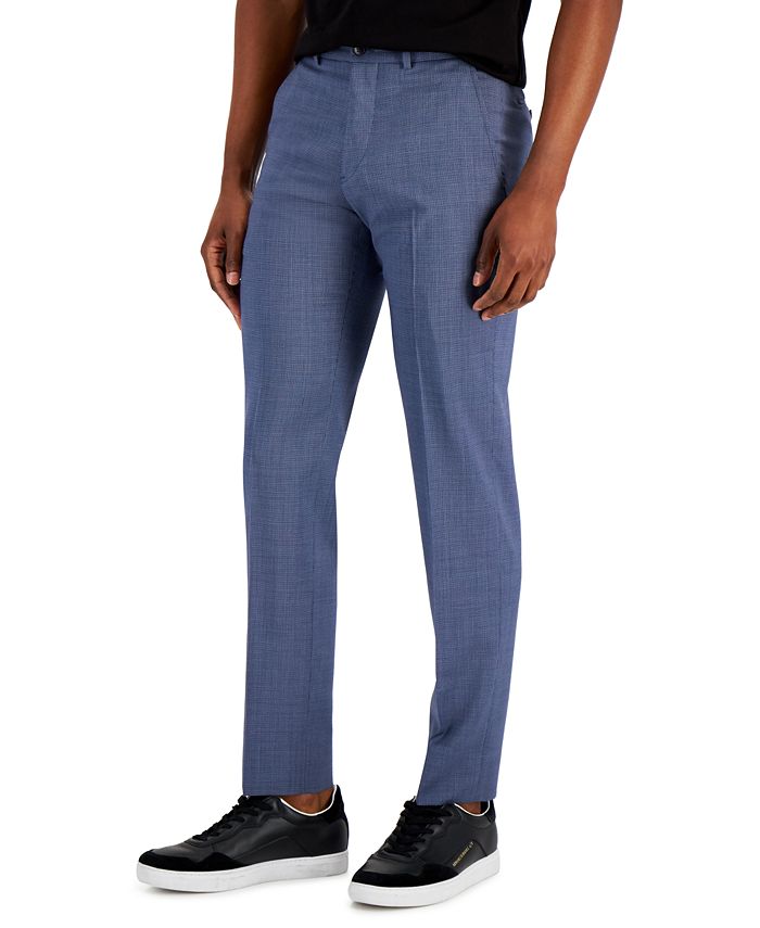 Calça de terno xadrez slim fit masculina A|X Armani Exchange azul tamanho 34x30