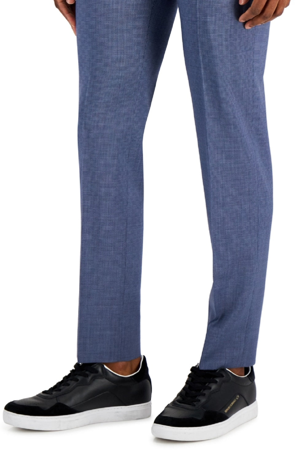 Calça de terno xadrez slim fit masculina A|X Armani Exchange azul tamanho 34x30