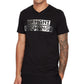 Camiseta masculina AX Armani Exchange com estampa de logotipo futurista, preta, tamanho M