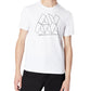 Camiseta masculina Armani Exchange com estampa de logotipo, branca, tamanho médio