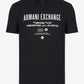 Camiseta masculina com estampa de logotipo e estilo de filme A|X Armani Exchange, preta, tamanho pequeno
