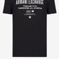 Camiseta masculina com estampa de logotipo e estilo de filme A|X Armani Exchange, preta, tamanho pequeno