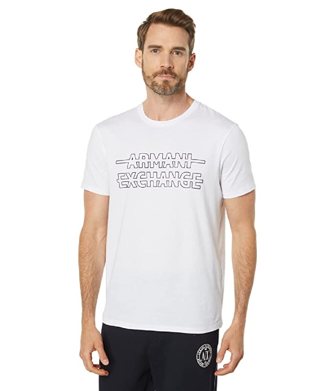 Camiseta masculina A|X Armani Exchange com estampa gráfica Strike Through, tamanho X-G