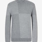 A|X Armani Exchange Suéter Masculino de Gola Alta Colorblock Cinza Tamanho Grande