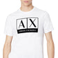 Camiseta masculina AX Armani Exchange com estampa de logotipo, branca, tamanho extragrande