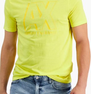 Camiseta masculina A|X Armani Exchange Pride Logo amarela tamanho XX-G