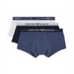 Conjunto de 3 sungas masculinas Emporio Armani, azul, tamanho médio