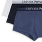 Conjunto de 3 sungas masculinas Emporio Armani, azul, tamanho médio