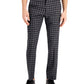 Calça de terno masculina A|X Armani Exchange Slim Fit Buffalo Plaid Wool, cinza, tamanho 32X30