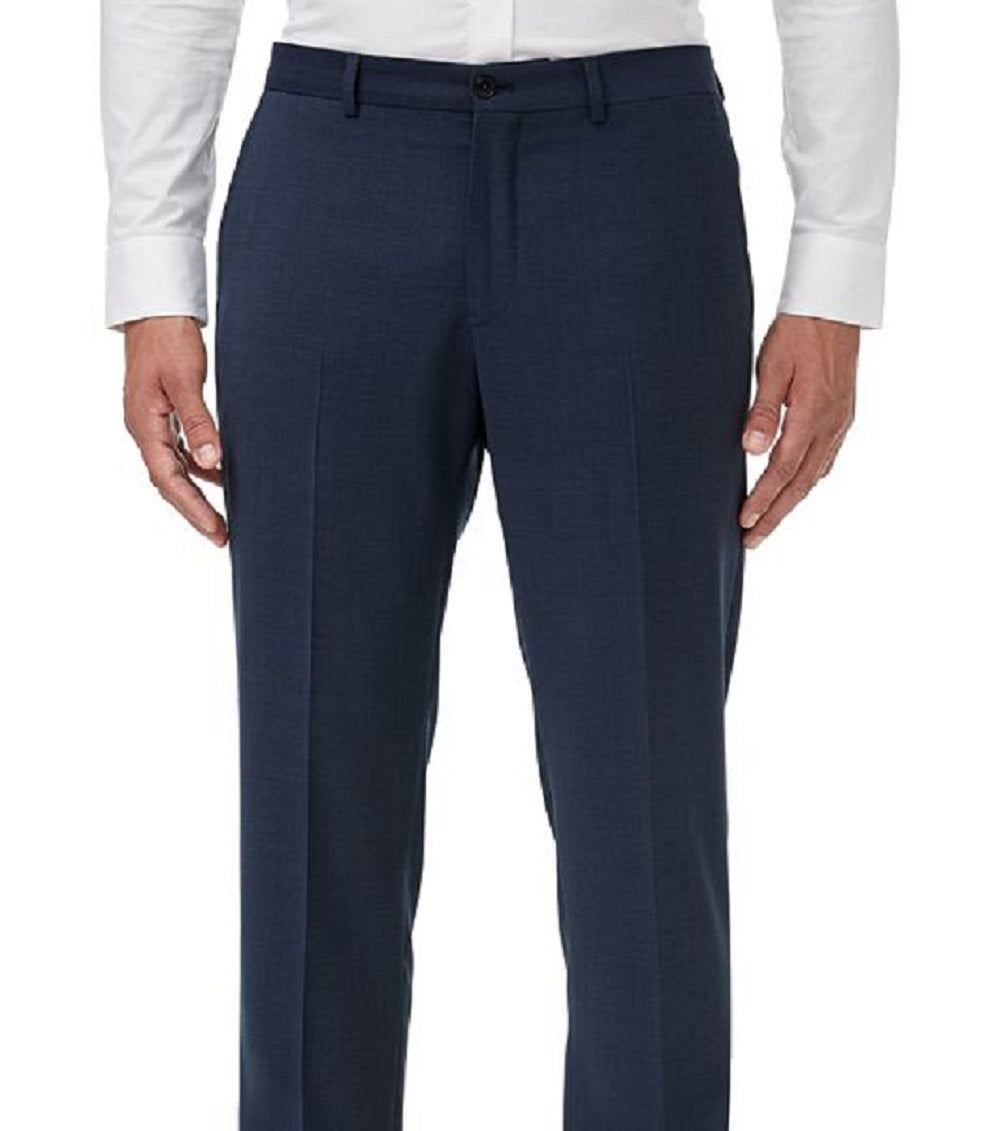 Terno masculino AX Armani Exchange Slim Fit Birdseye, calça separada, azul, tamanho 34x30