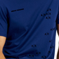 Camiseta masculina AX Armani Exchange com decote redondo e logotipo de letras, manga curta, azul, tamanho M
