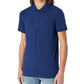 Camisa polo masculina AX Armani Exchange com estampa de logotipo e carcela, azul, tamanho XX-G