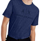 Camiseta masculina A|X Armani Exchange com gola redonda e logotipo, azul, tamanho grande