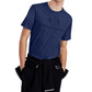 Camiseta masculina A|X Armani Exchange com gola redonda e logotipo, azul, tamanho grande