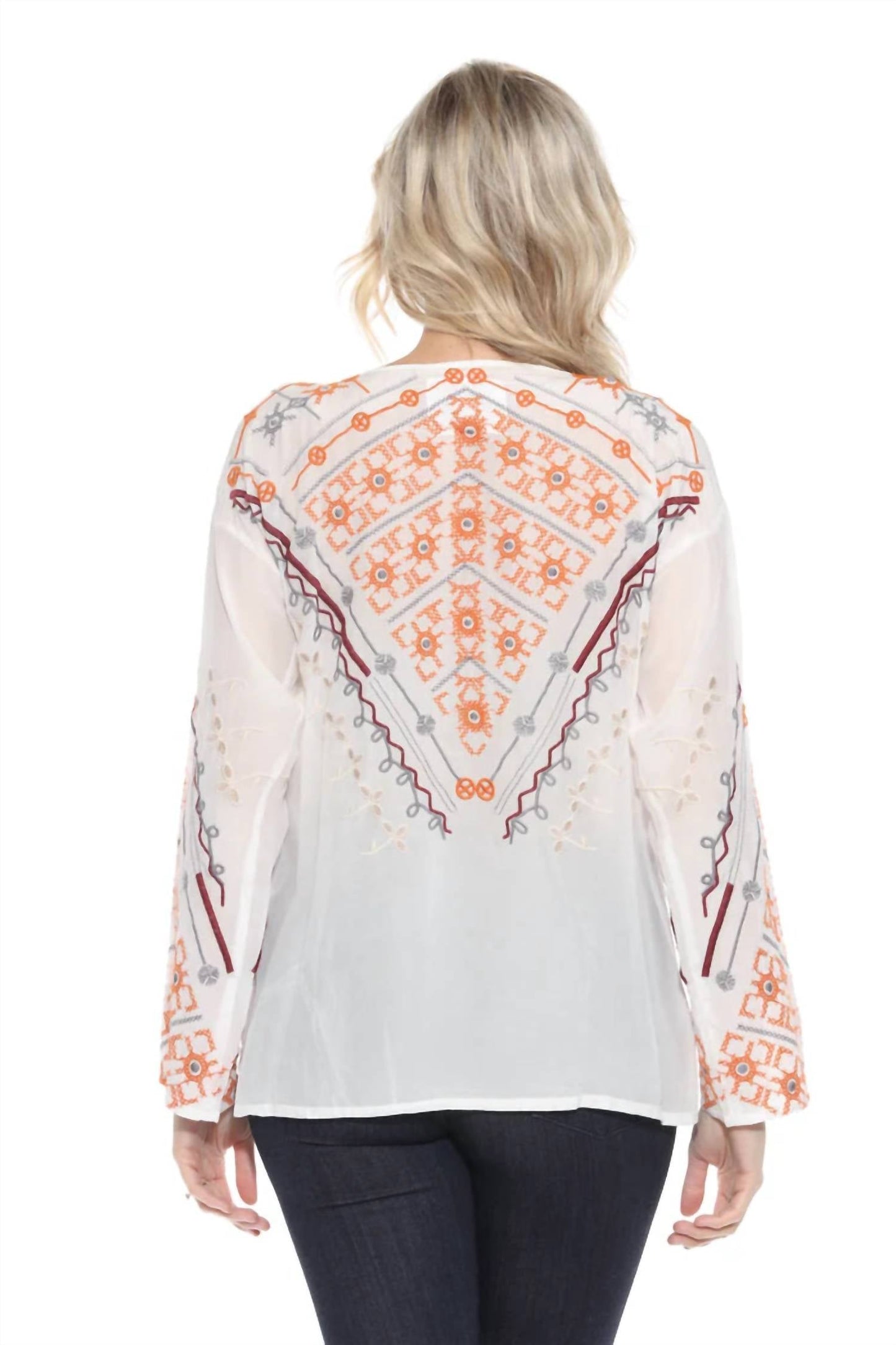 Johnny Was - Charlize Embroidered Silk Blouse