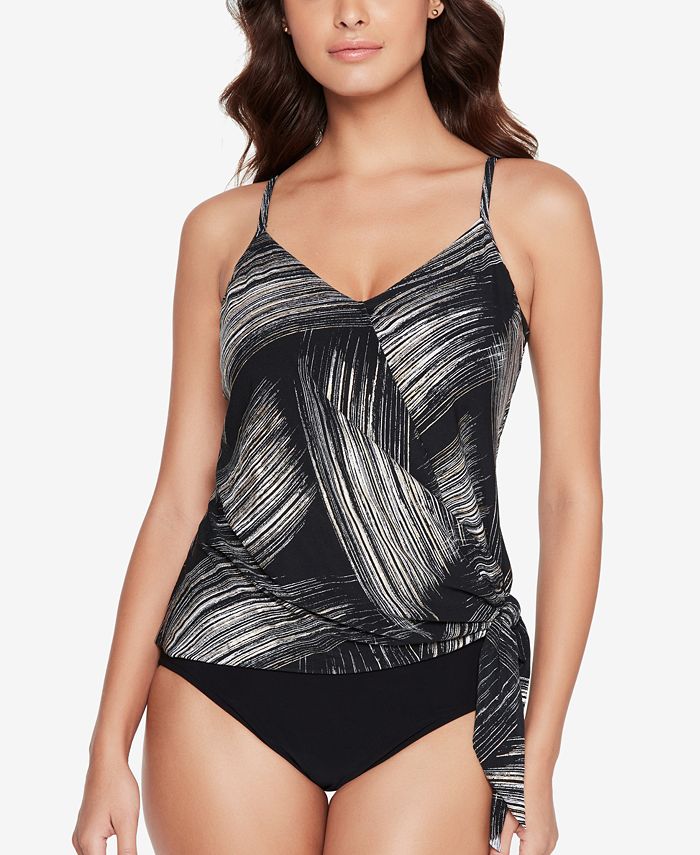 Maiô feminino Magicsuit Tankini com aro, preto, tamanho 8